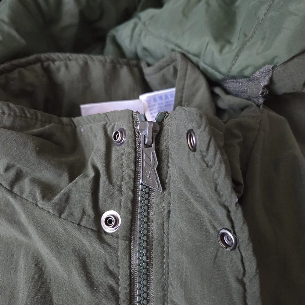 VTG 90s Reebok Full Length Long Puffer Jacket Quilted‎ Size XL Mens- Army Green